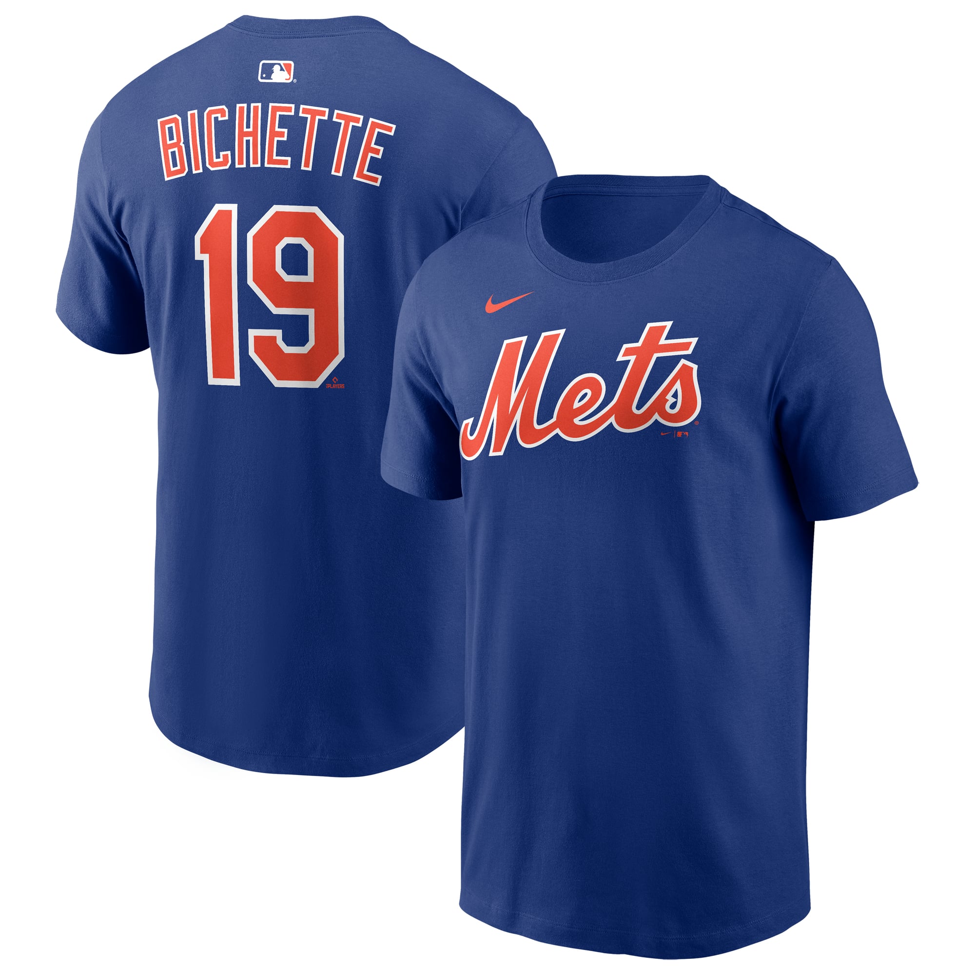 Name & Number T-Shirt Nike Bo Bichette Royal New York Mets Name & Number T-Shirt