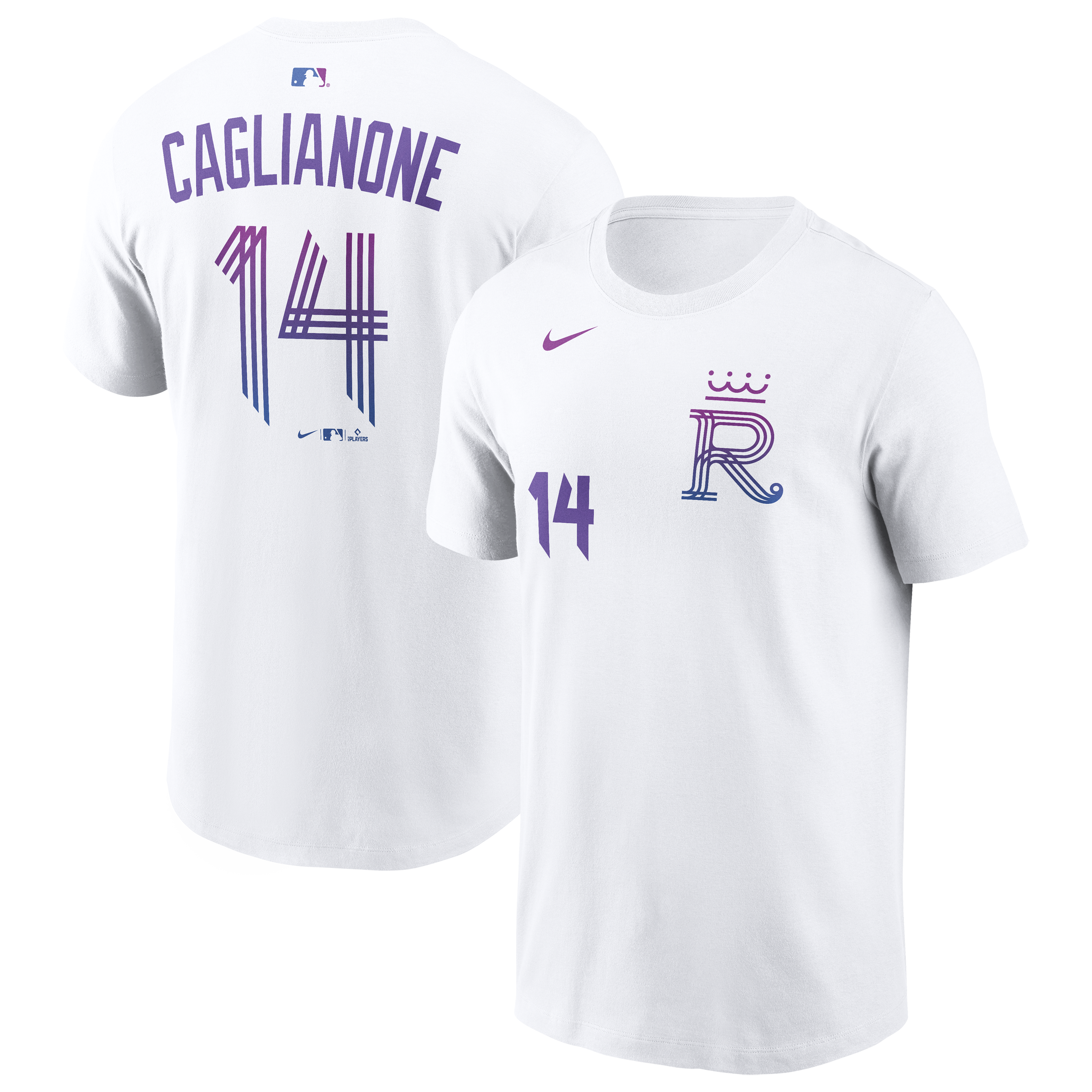 Men's Nike Jac Caglianone White Kansas City Royals 2026 City Connect Name & Number T-Shirt