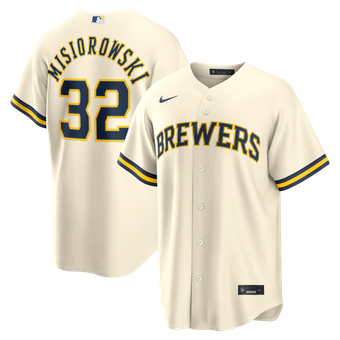 Men's Nike Jacob Misiorowski Cream Milwaukee Brewers Home Replica Jersey