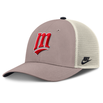 Men's Nike Khaki Minnesota Twins Cooperstown Rise Adjustable Trucker Hat