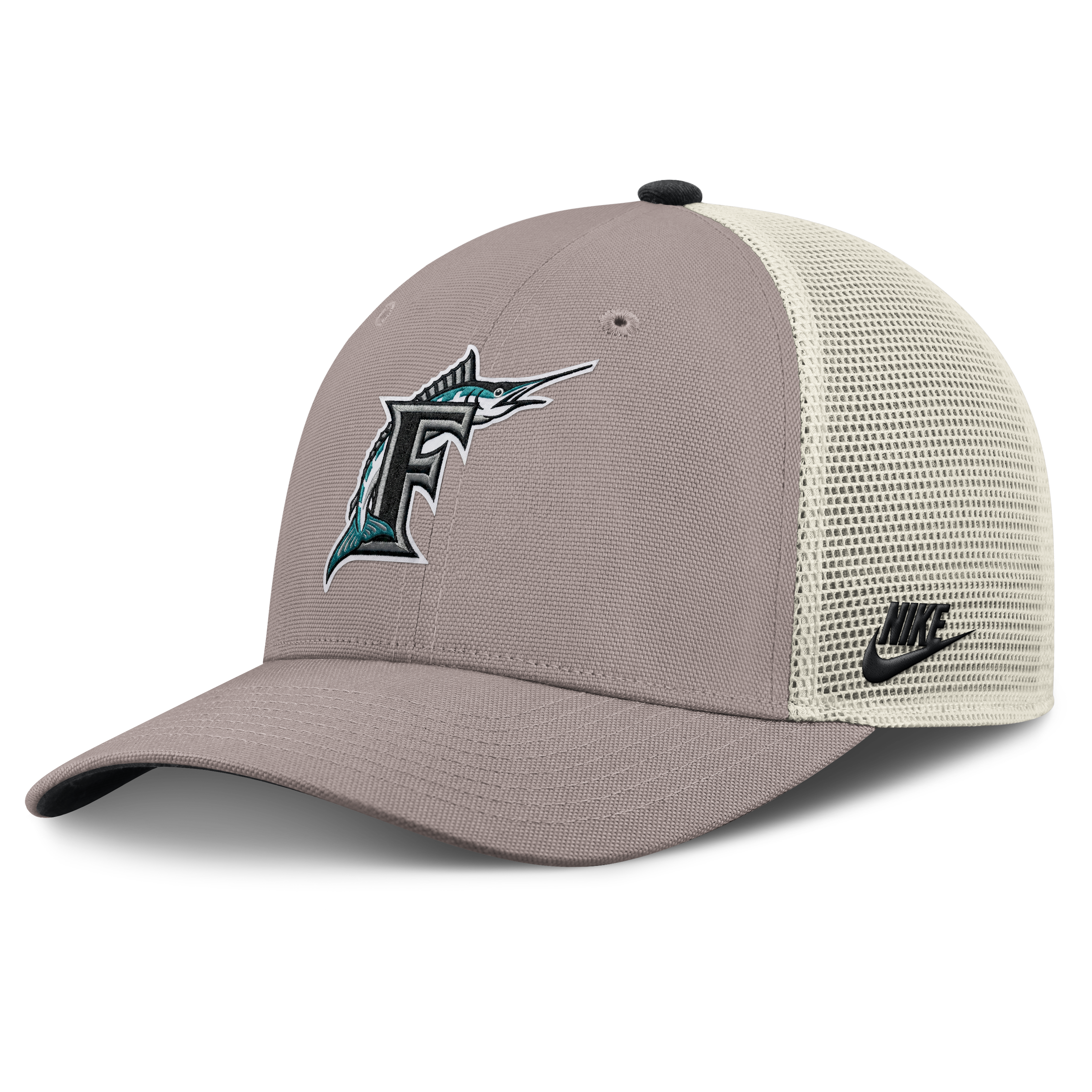 Men's Nike Khaki Florida Marlins Rise Adjustable Trucker Hat