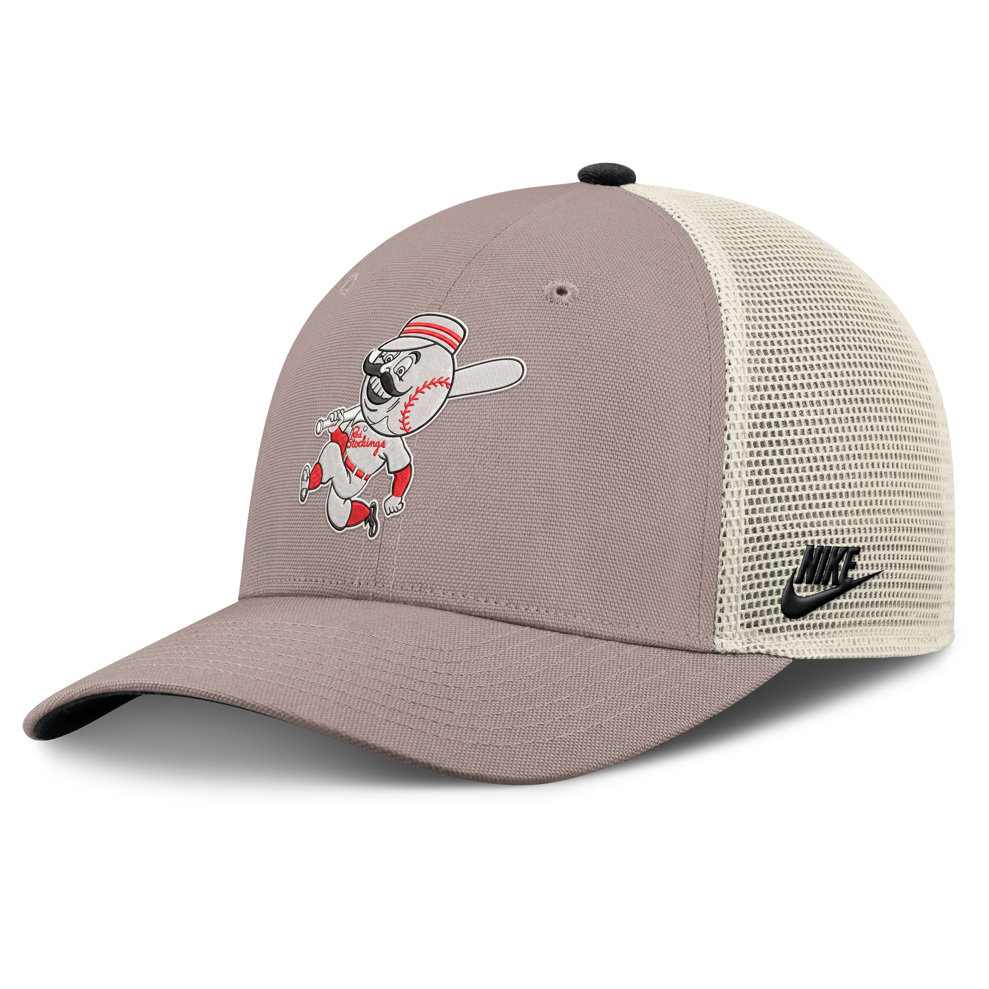 Men's Nike Khaki Cincinnati Reds Rise Adjustable Trucker Hat