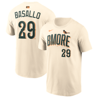 Men's Nike Samuel Basallo Cream Baltimore Orioles 2026 City Connect Name & Number T-Shirt