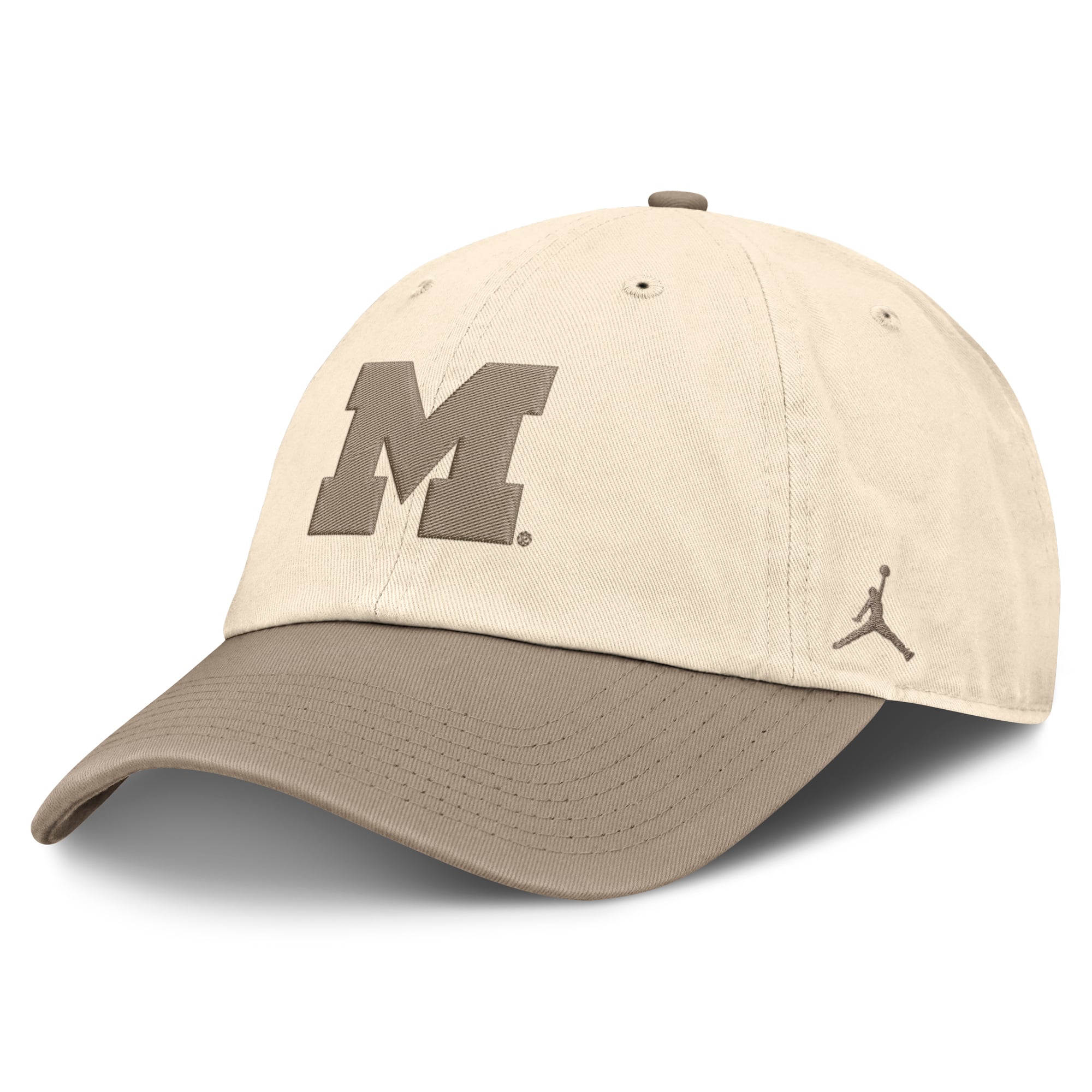 Men's Jordan Brand Natural/Khaki Michigan Wolverines Two-Tone Club Adjustable Hat
