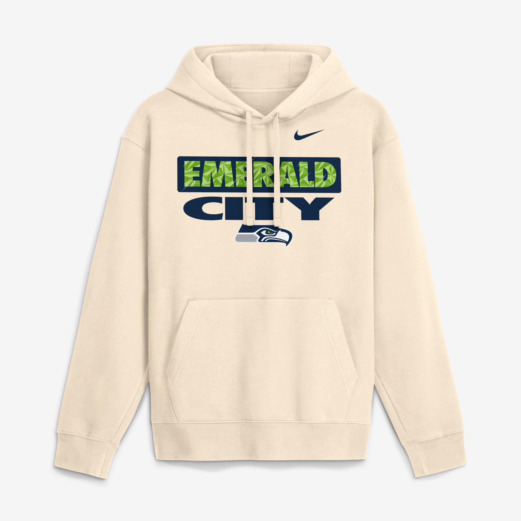 Sweat à capuche en polaire Nike Natural Seattle Seahawks Emerald City Club pour homme