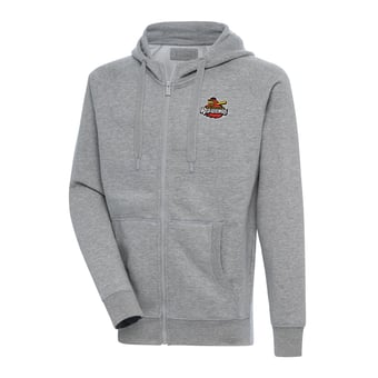 Men's Antigua  Heather Gray Rochester Red Wings Victory Full-Zip Hoodie