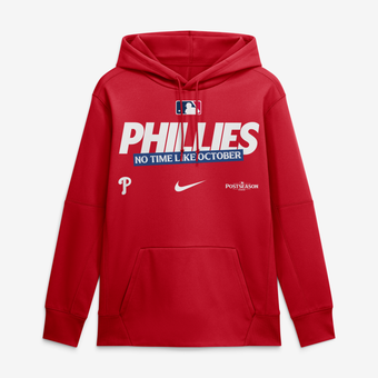 Men's Nike Red Philadelphia Phillies 2026 MLB Postseason Authentic Collection Therma Fleece Hoodie