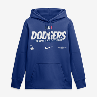 Men's Nike Royal Los Angeles Dodgers 2026 MLB Postseason Authentic Collection Therma Fleece Hoodie