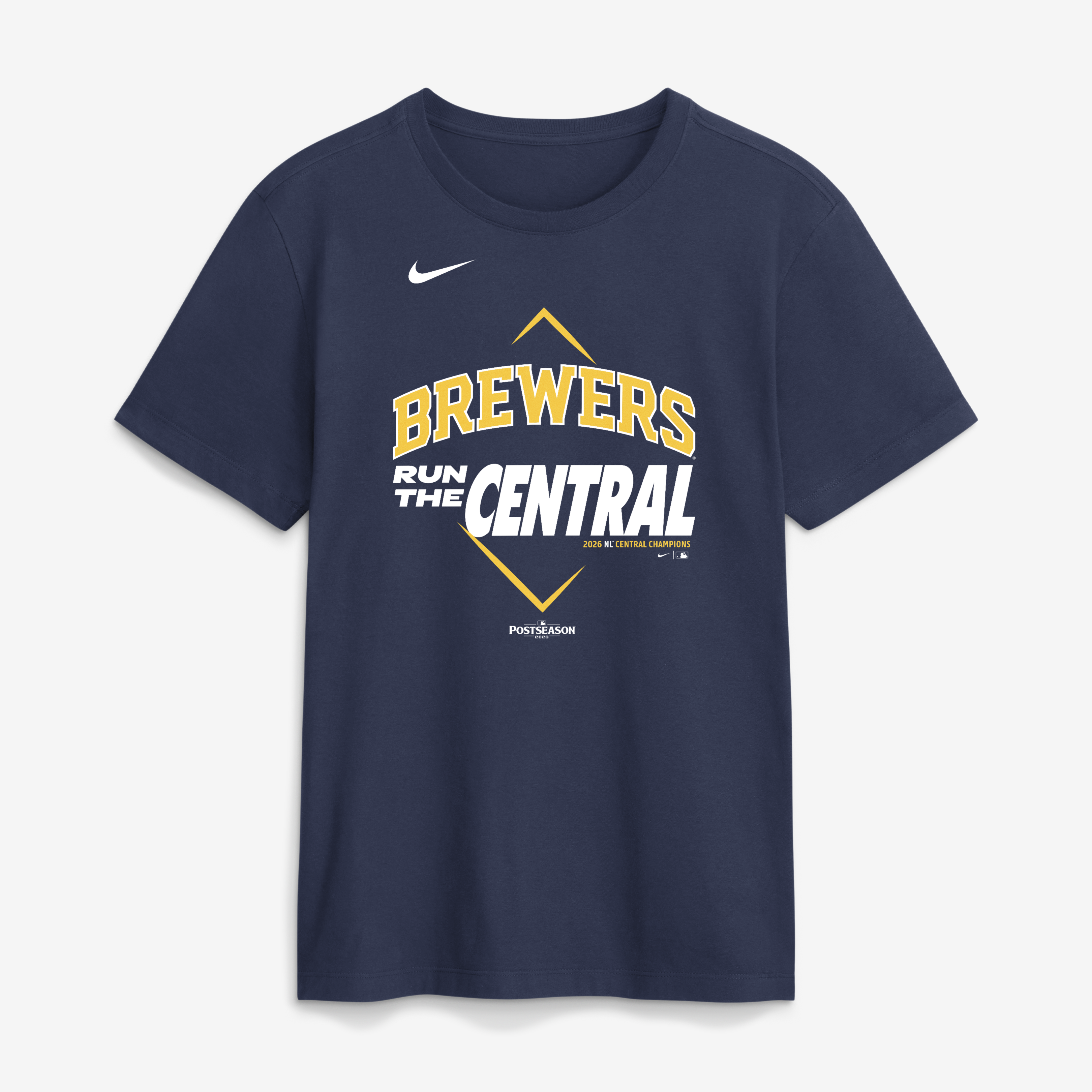 Men's Nike Navy Milwaukee Brewers 2026 NL Central Division Champions T-Shirt
