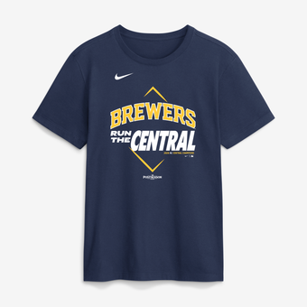 Men's Nike Navy Milwaukee Brewers 2026 NL Central Division Champions T-Shirt