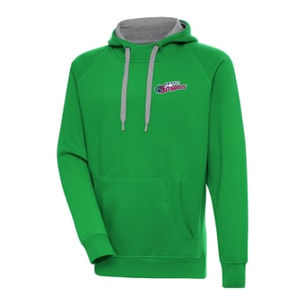 Men's Antigua  Kelly Green Gwinnett Stripers Victory Pullover Hoodie