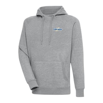 Men's Antigua  Heather Gray Omaha Storm Chasers Victory Pullover Hoodie