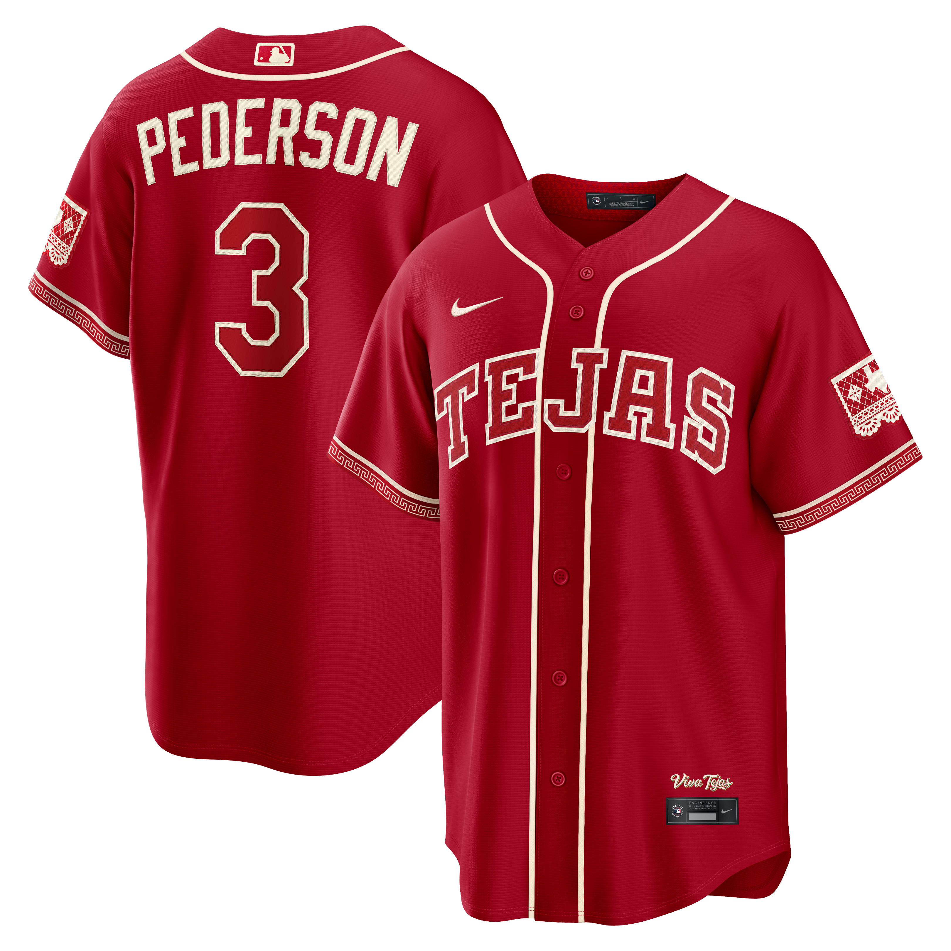 Men's Nike Joc Pederson Red Texas Rangers 2026 City Connect Stadium Jersey