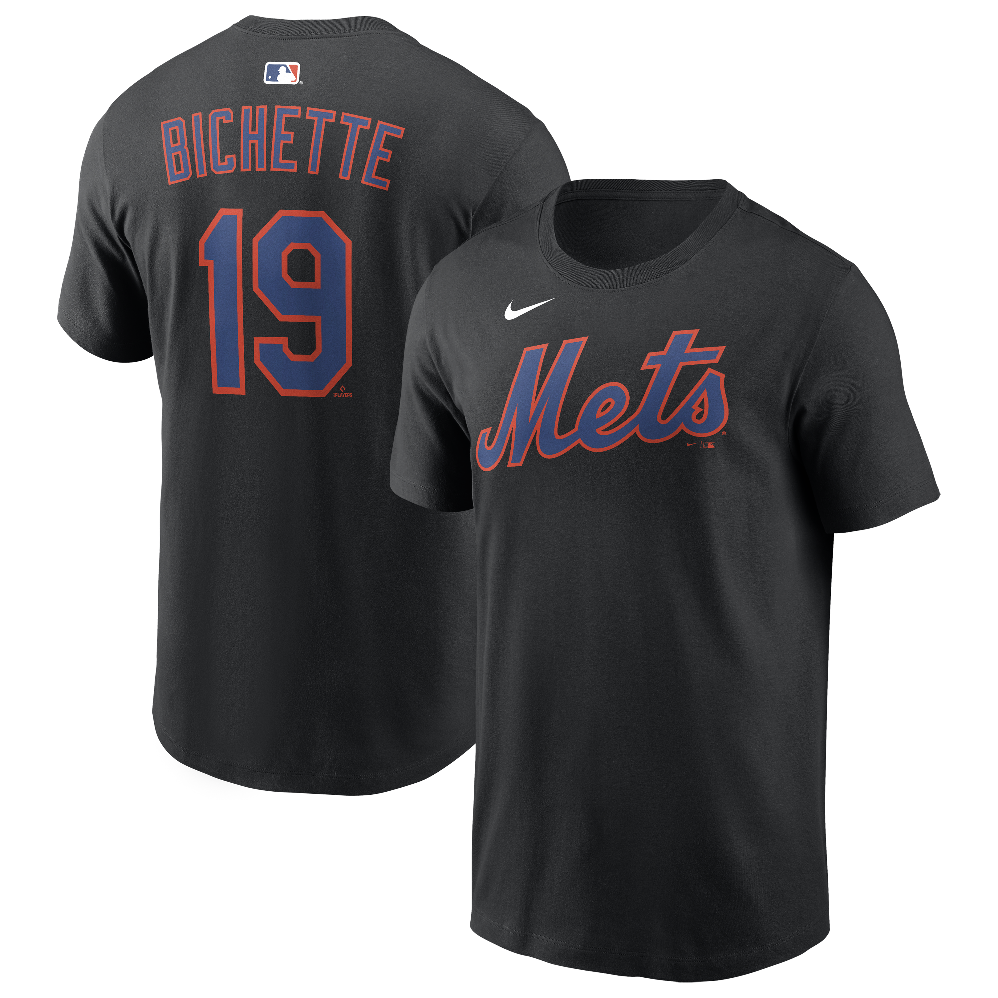 Men's Nike Bo Bichette Black New York Mets Name & Number T-Shirt