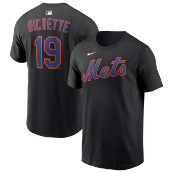 Men's Nike Bo Bichette Black New York Mets Name & Number T-Shirt