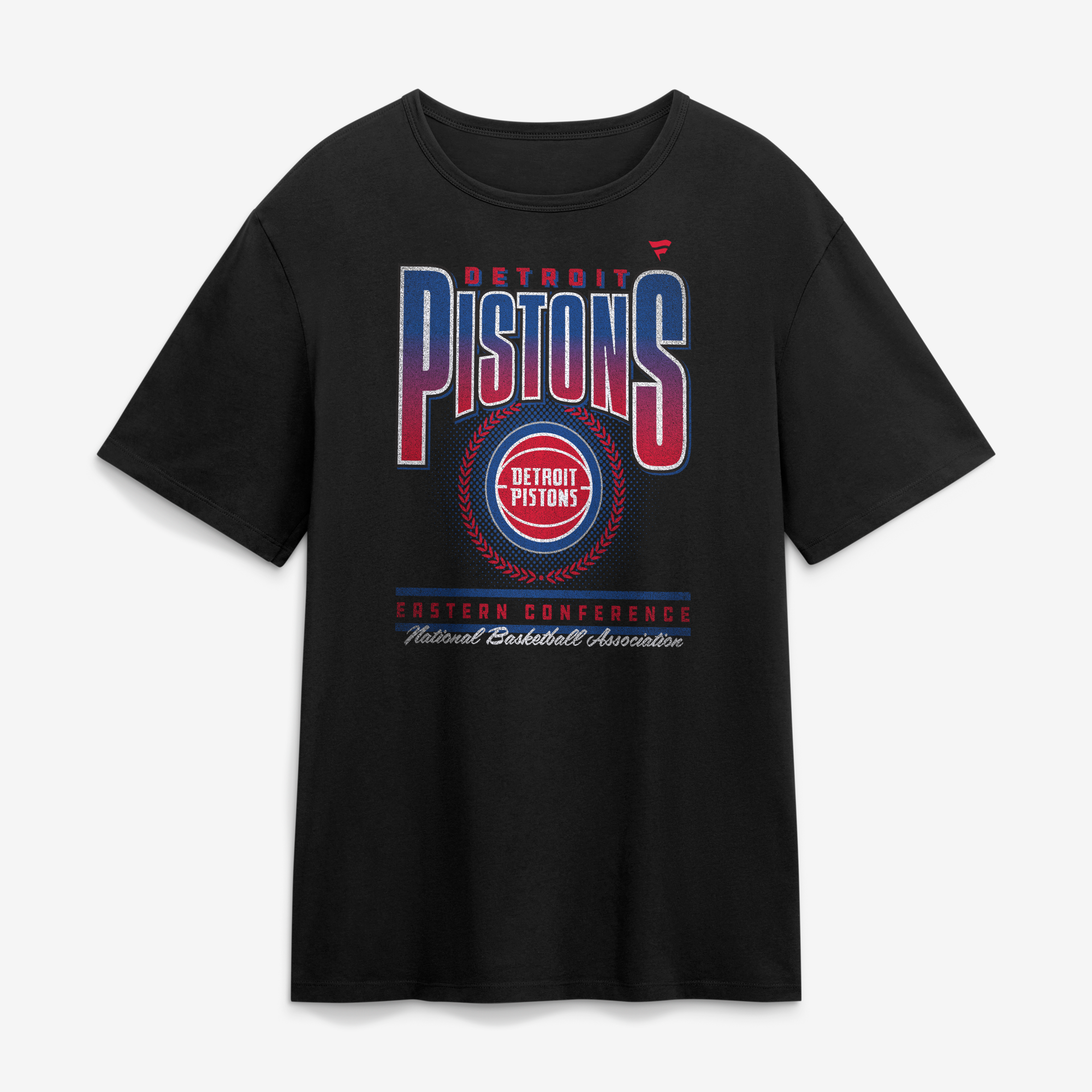 Fanatics Men's Black Detroit Pistons Oversized Graphics Swish T-Shirt - Black