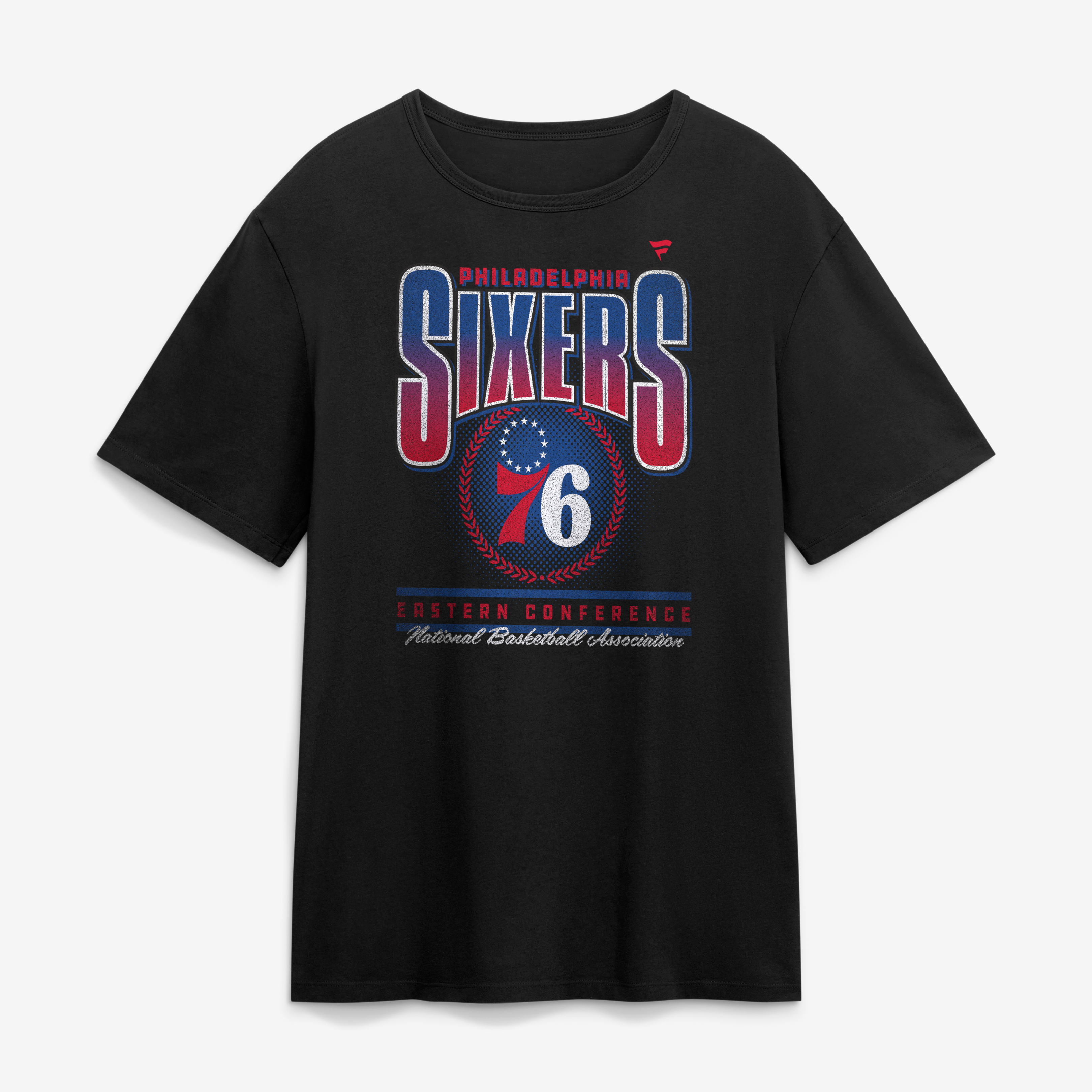 Men's Fanatics Black Philadelphia 76ers Oversized Graphics Swish T-Shirt