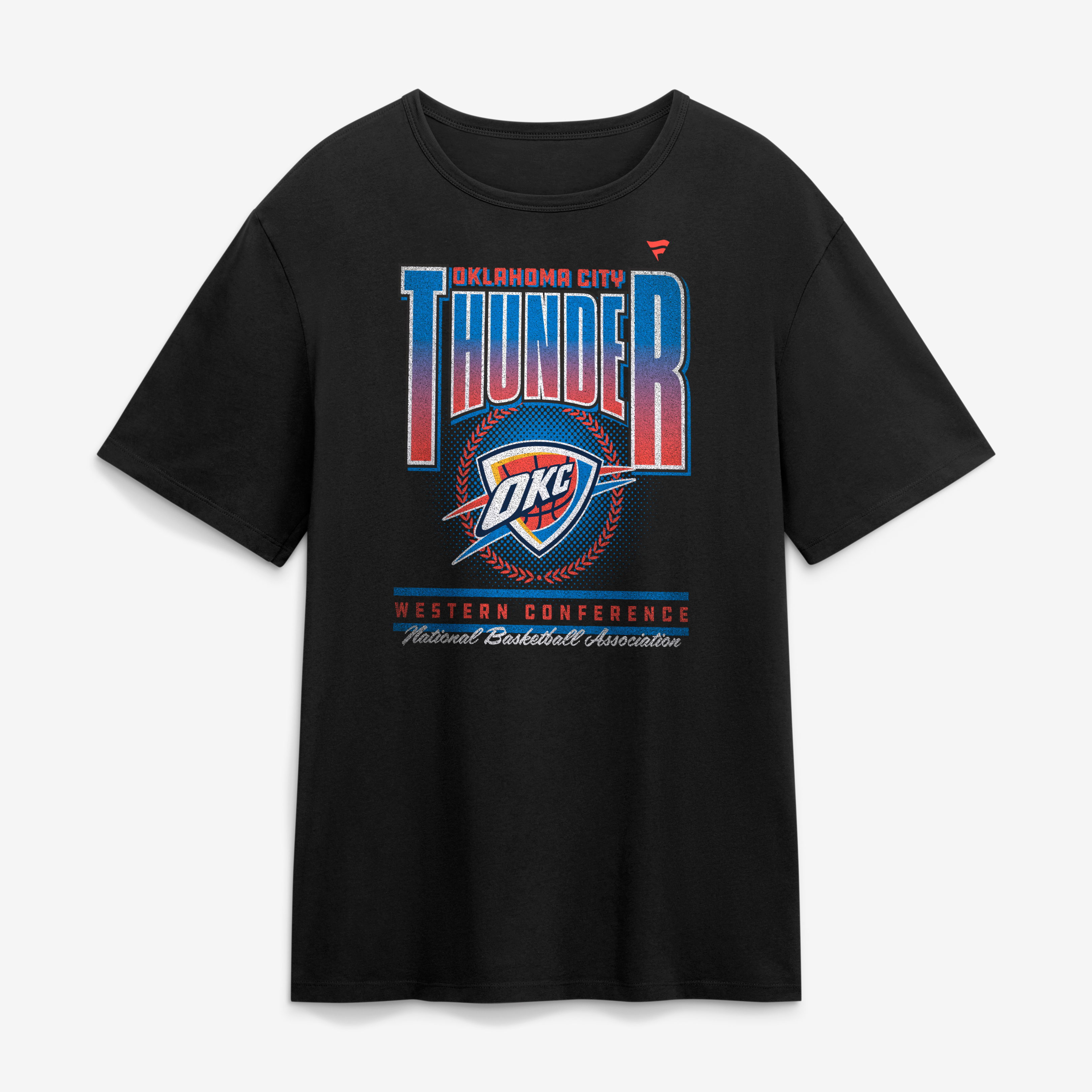 Men's Fanatics Black Oklahoma City Thunder Oversized Graphics Swish T-Shirt
