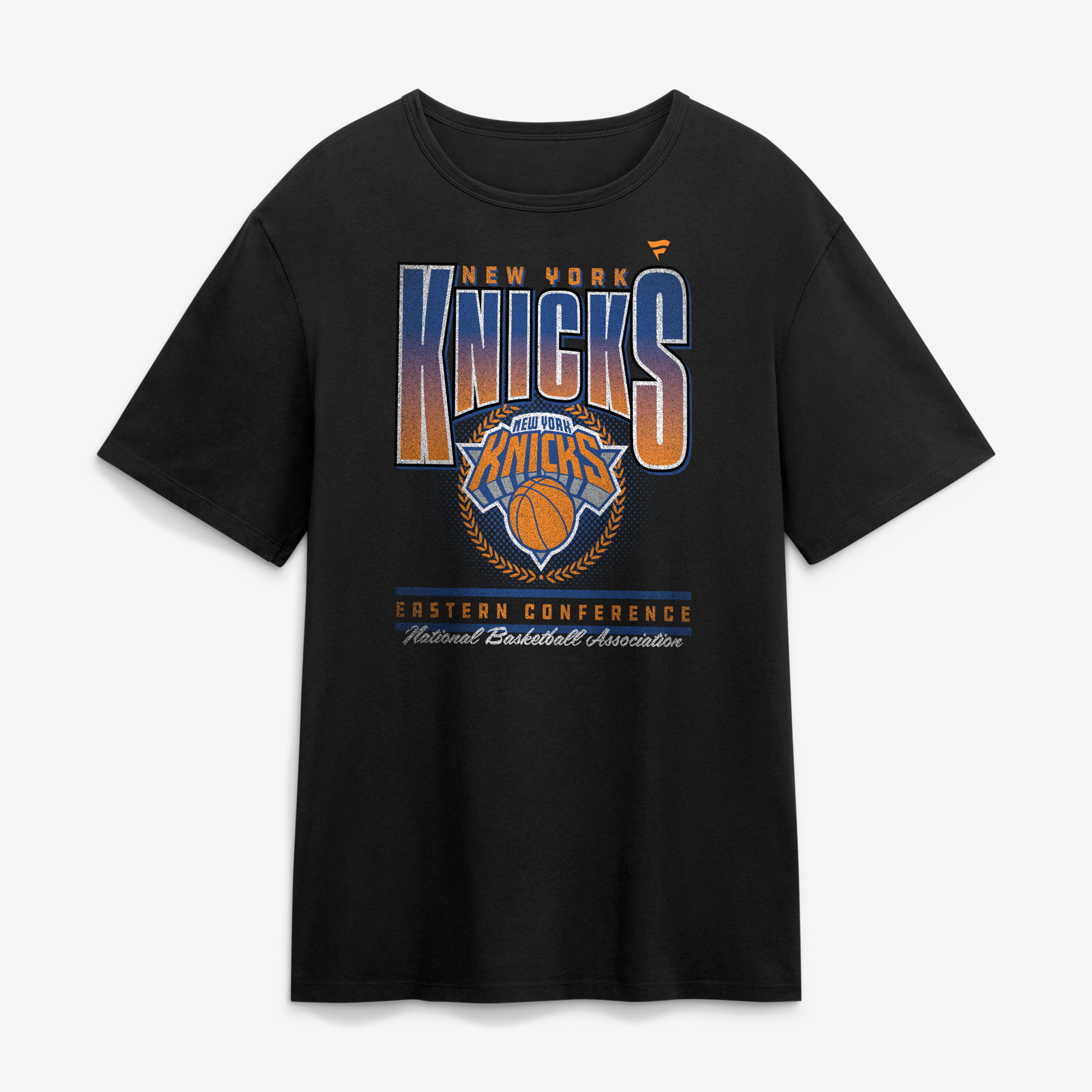 Men's Fanatics Black New York Knicks Oversized Graphics Swish T-Shirt