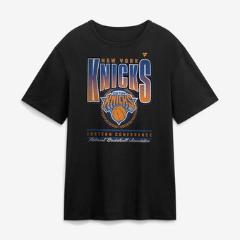 Men's Fanatics Black New York Knicks Oversized Graphics Swish T-Shirt