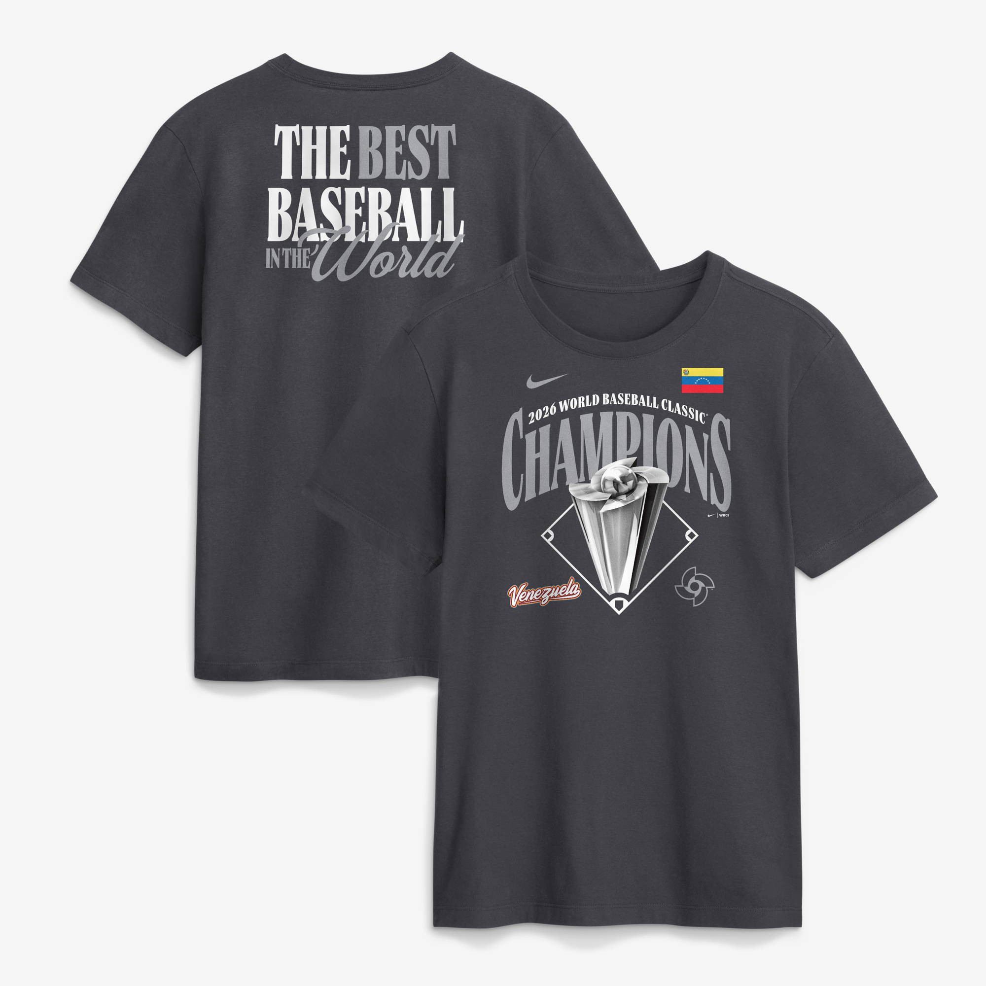 Men's Nike  Charcoal Venezuela Baseball 2026 World Baseball Classic Champions Locker Room T-Shirt