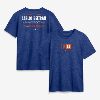 Men's Nike Carlos Beltran Royal New York Mets 2026 Hall of Fame Stats Name & Number T-Shirt
