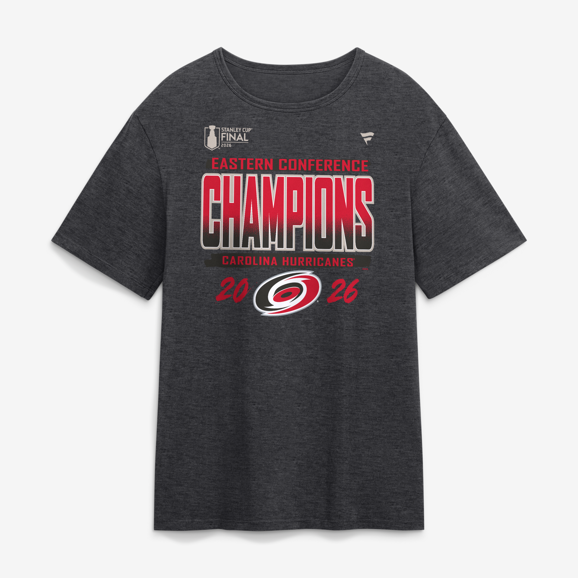 Men's Fanatics  Heather Charcoal Carolina Hurricanes 2026 NHL Eastern Conference Champions Locker Room T-Shirt