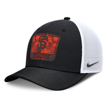 Men's Nike Black/White San Francisco Giants Camo Rise Trucker Dri-FIT Adjustable Hat