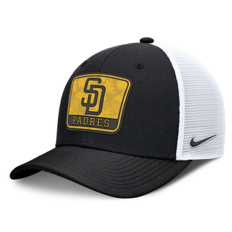 Men's Nike Black/White San Diego Padres Camo Rise Trucker Dri-FIT Adjustable Hat