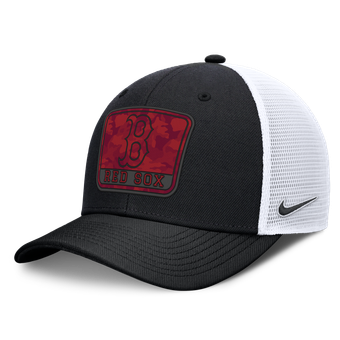 Men's Nike Black/White Boston Red Sox Camo Rise Trucker Dri-FIT Adjustable Hat