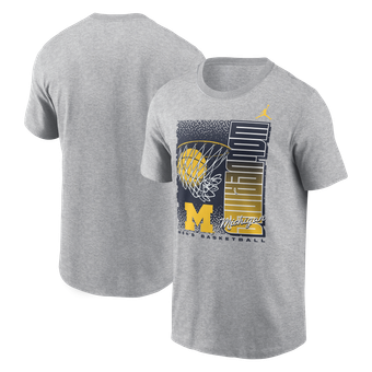 Men's Jordan Brand  Heather Gray Michigan Wolverines Basketball Refresh T-Shirt