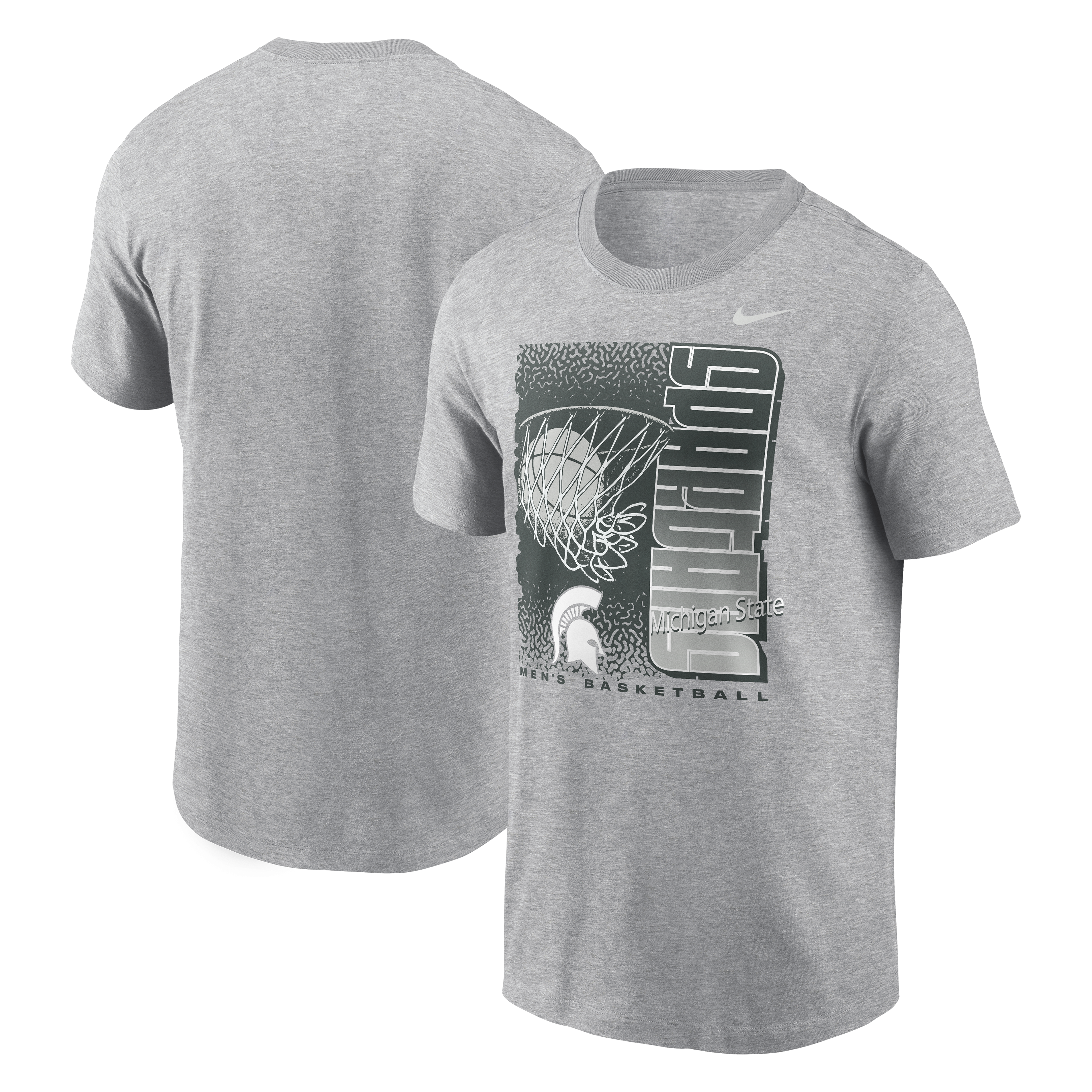 Men's Nike  Heather Gray Michigan State Spartans Basketball Refresh T-Shirt