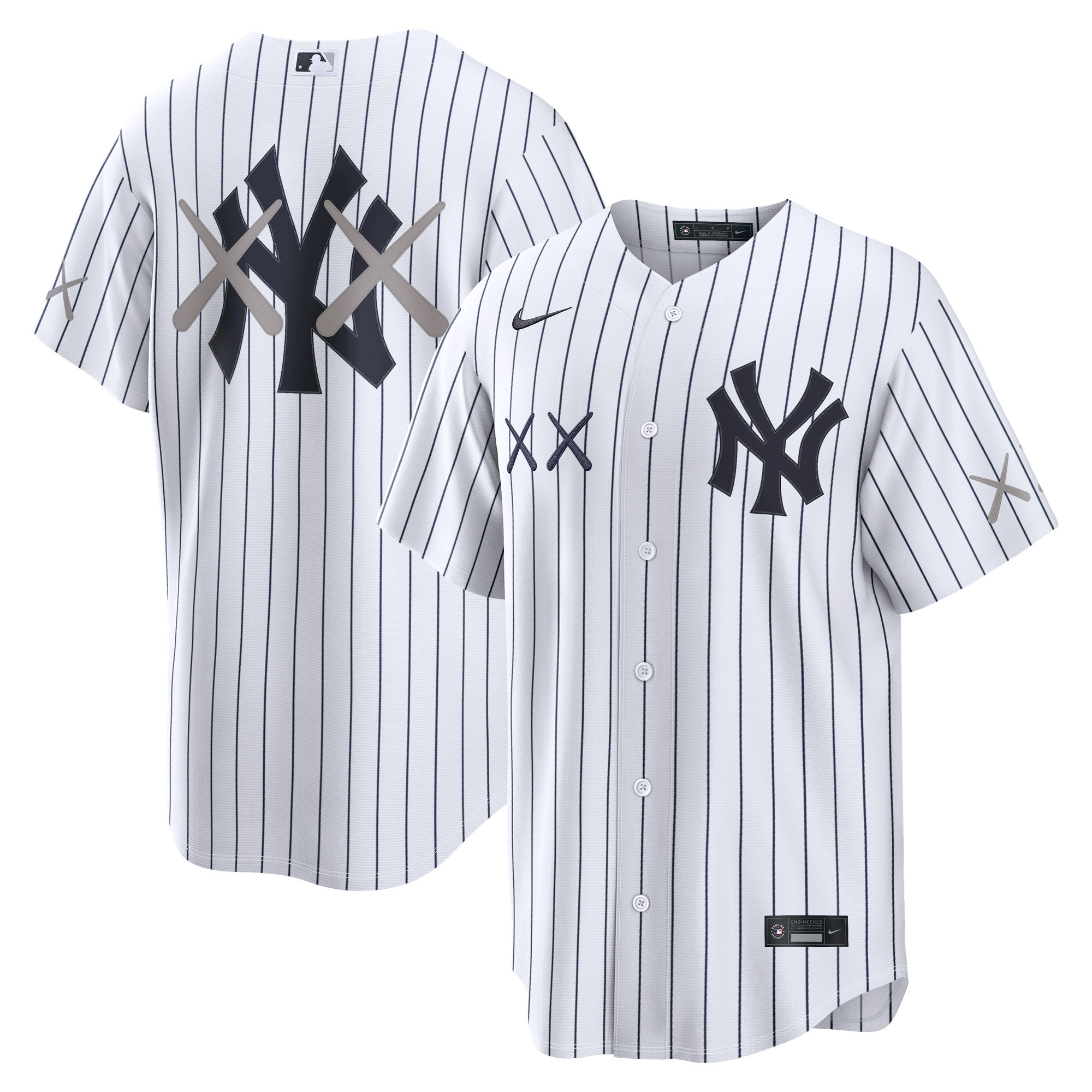 Maglia da stadio Nike x KAWS da uomo, bianca, dei New York Yankees.