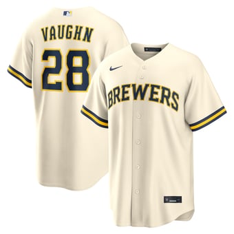 Men's Nike Andrew Vaughn Cream Milwaukee Brewers Home Replica Jersey