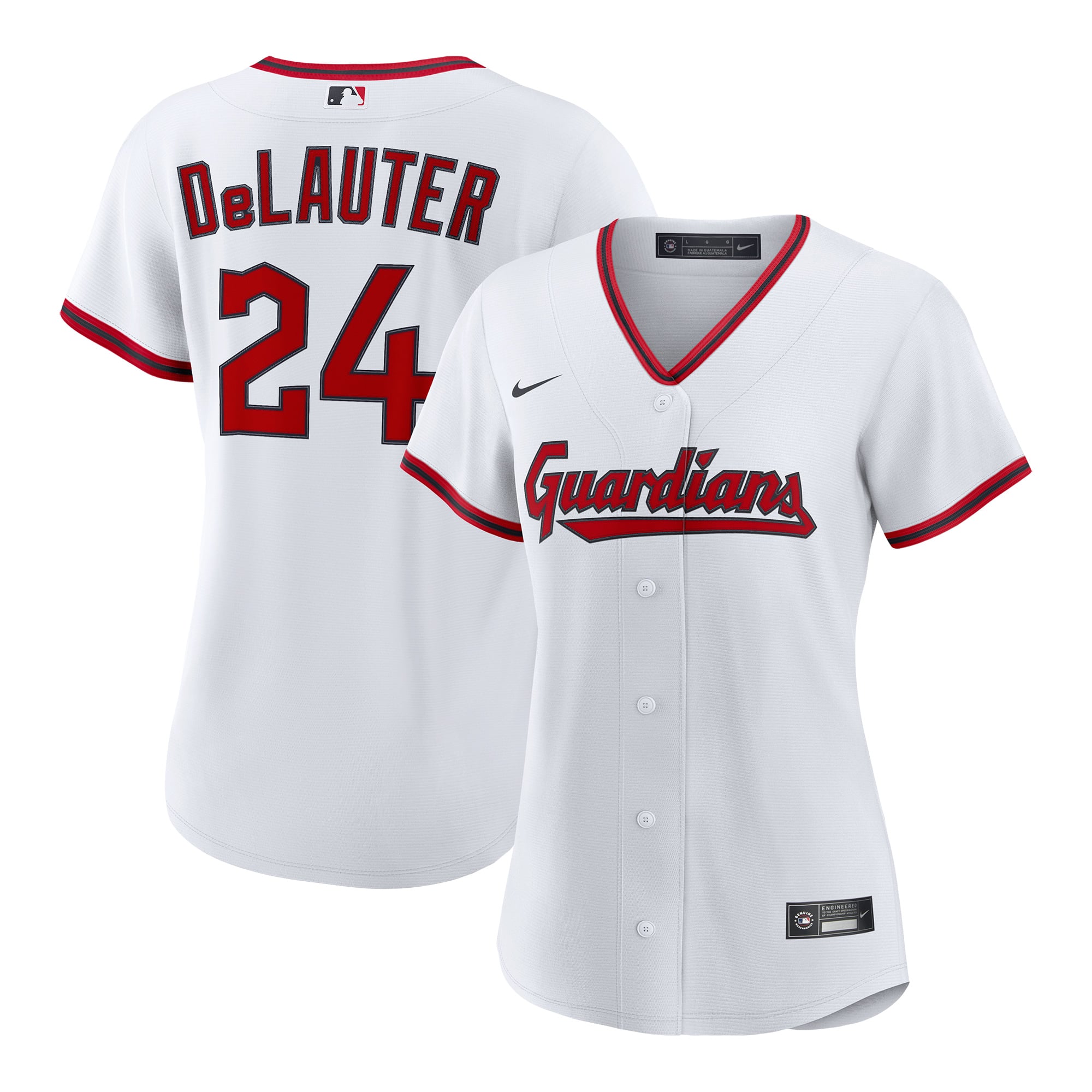 Women's Nike Chase DeLauter White Cleveland Guardians Home Replica Jersey