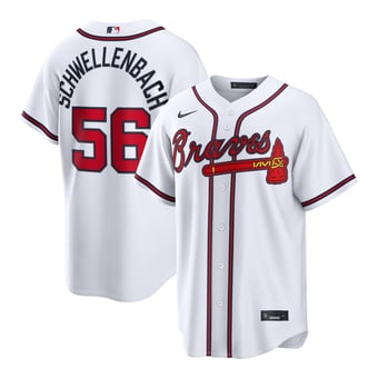 Men's Nike Spencer Schwellenbach White Atlanta Braves Home Replica Jersey