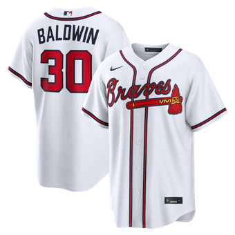 Men's Nike Drake Baldwin White Atlanta Braves Home Replica Jersey