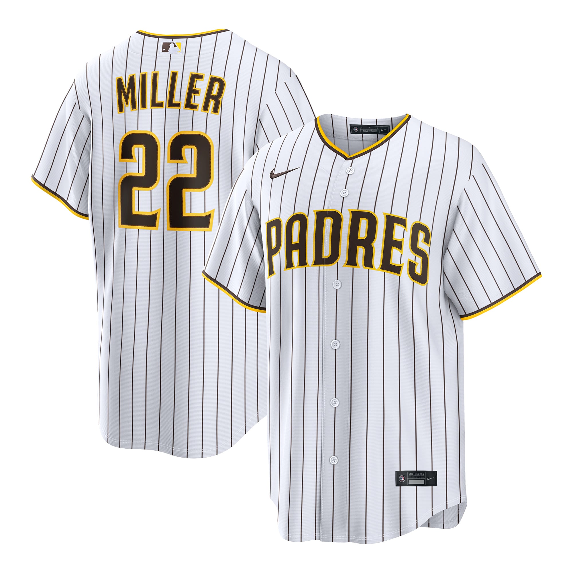 Men's Nike Mason Miller White San Diego Padres Home Replica Jersey