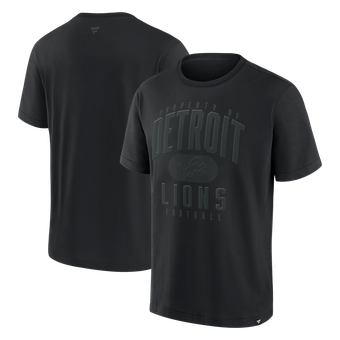 Men's Fanatics Black Detroit Lions Black Out Heavyweight T-Shirt