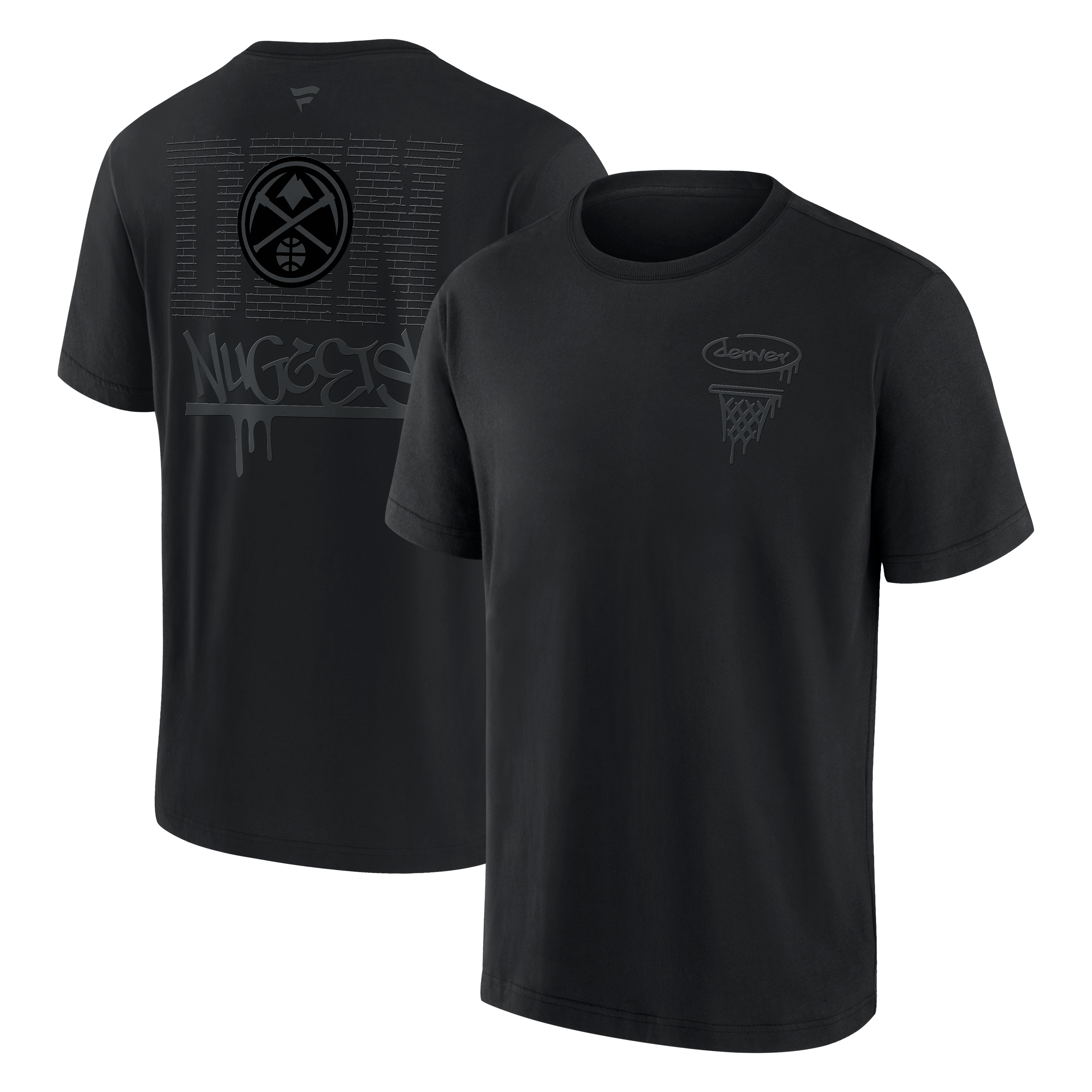 Men's Fanatics Denver Nuggets Blackout Heavyweight T-Shirt