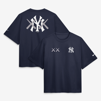 Women's Nike x KAWS Navy New York Yankees Boxy T-Shirt