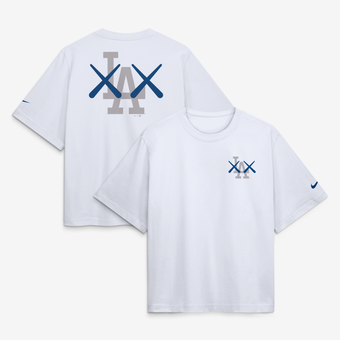 Women's Nike x KAWS White Los Angeles Dodgers Boxy T-Shirt