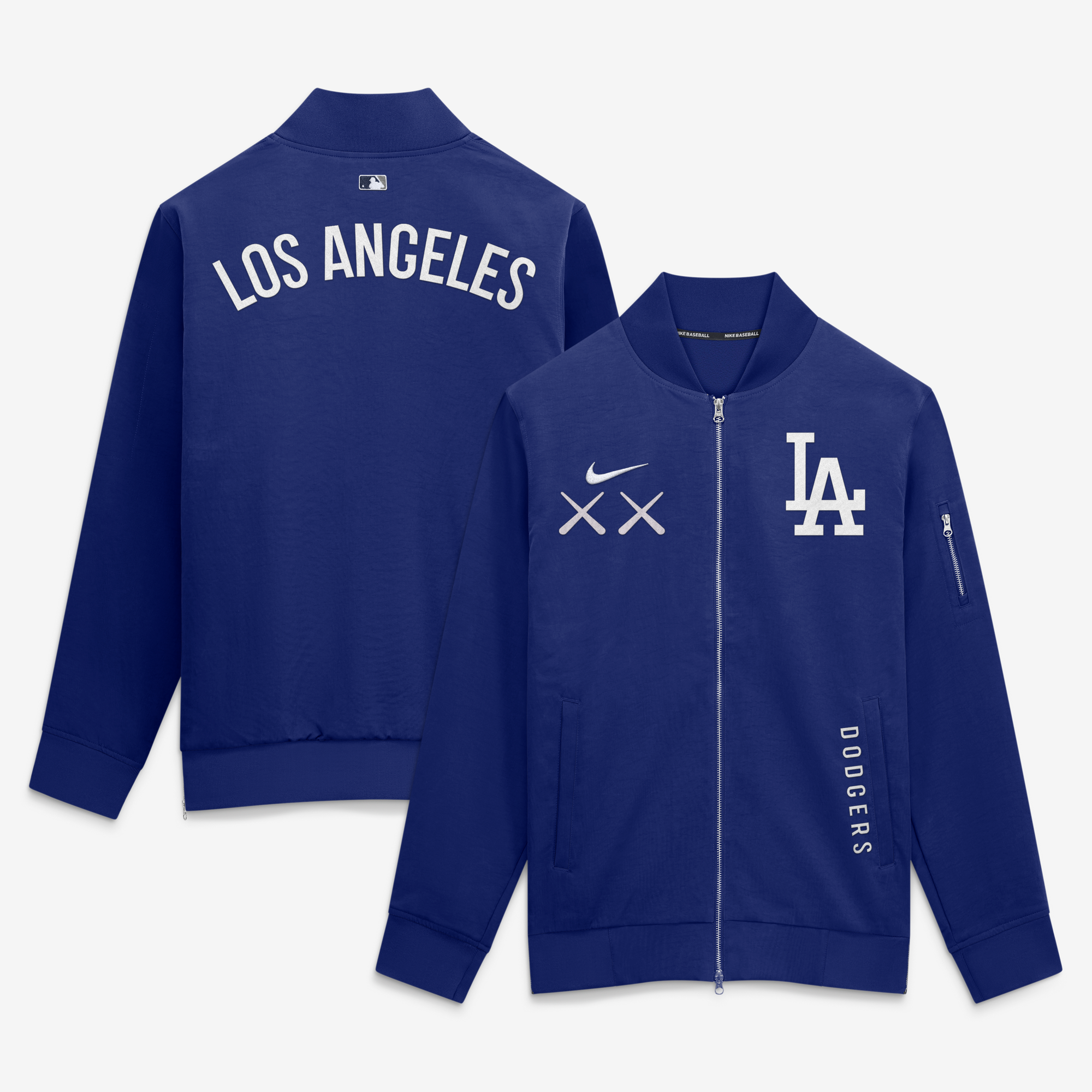 Giacca bomber da uomo Nike x KAWS Royal Los Angeles Dodgers Dugout con zip intera