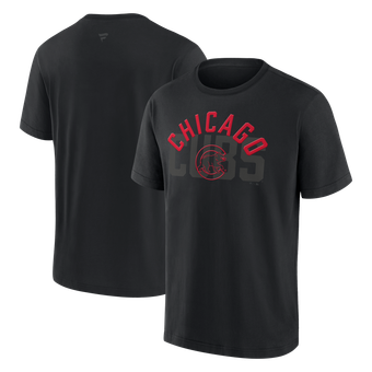 Men's Fanatics  Chicago Cubs Black Out Heavyweight T-Shirt