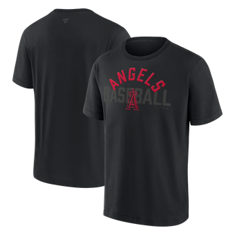 Men's Fanatics  Los Angeles Angels Black Out Heavyweight T-Shirt