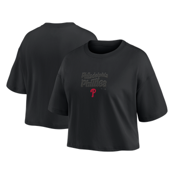 Women's Fanatics Philadelphia Phillies Blackout Wave Cropped Top