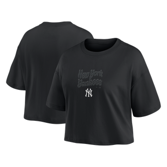 Women's Fanatics New York Yankees Blackout Wave Cropped Top