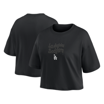 Women's Fanatics Los Angeles Dodgers Blackout Wave Cropped Top