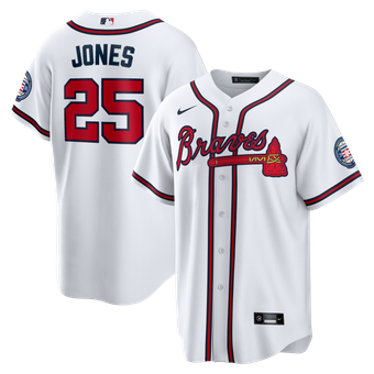 Men's Nike Andruw Jones White Atlanta Braves Home Replica 2026 Hall of Fame Patch Jersey