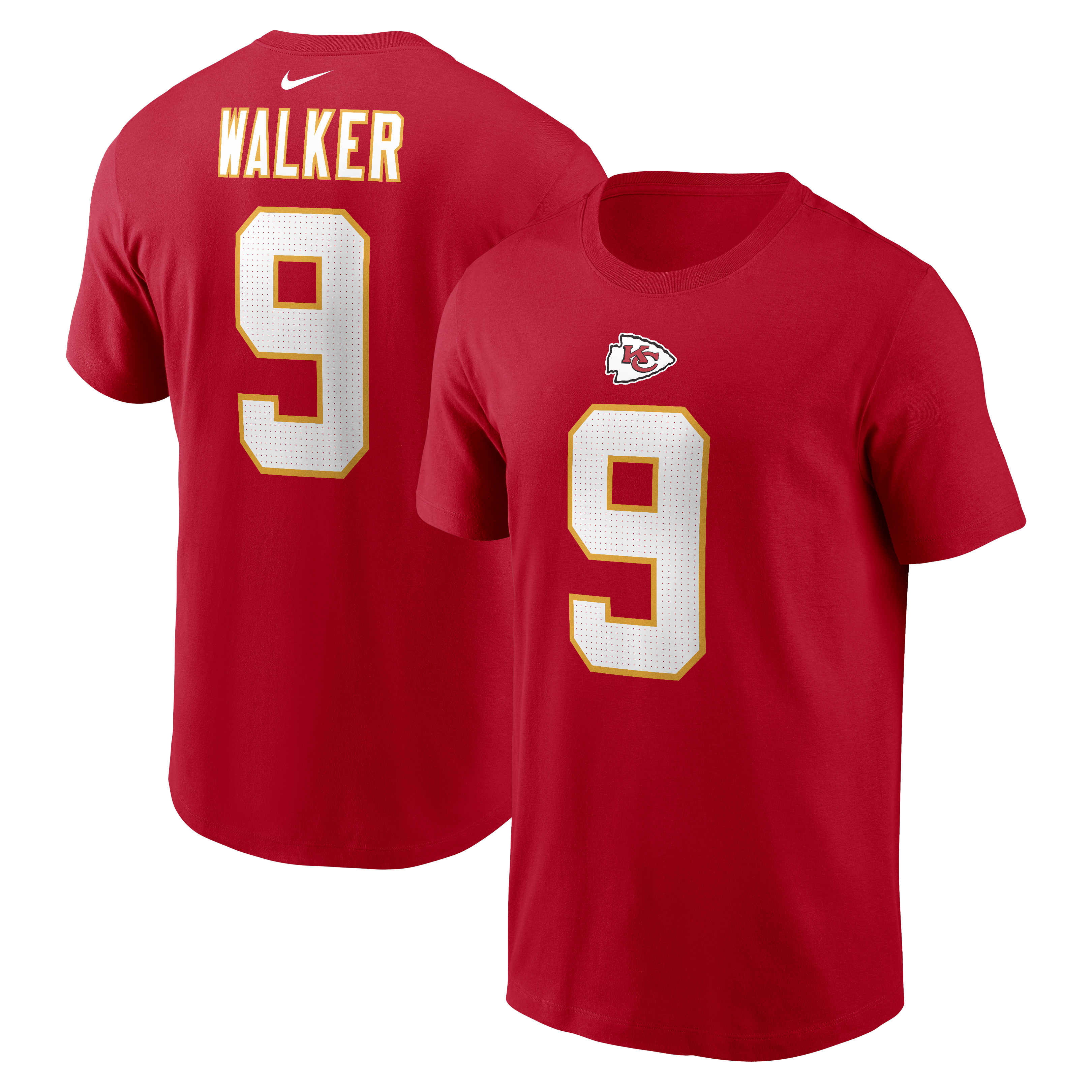 Men's Nike Kenneth Walker III Red Kansas City Chiefs Name & Number T-Shirt